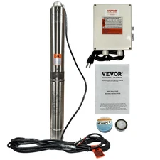 VEVOR 4SSM5/8-1 Deep Well Submersible Pump 1.5HP & Junction Control Box