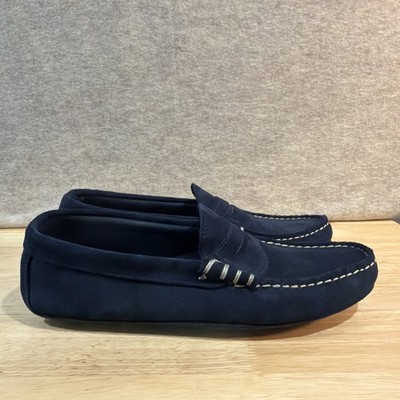 Allen Edmonds Daytona Driving Loafers Mens 10 D Blue Suede  display picture 1