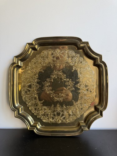 Vintage Towle Lacquered Brass Platter