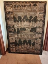 arazzo da parete antico Indiano Dipinto A Mano