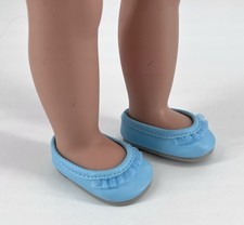 American Girl 18” Doll Aqua SHOES with ruffle for AG Petals and Posies Outfit