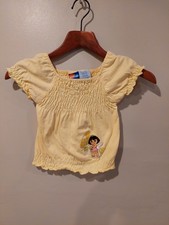 Vintage Dora the Explorer Yellow Dress Shirt Girls 4T Nick Jr Nickelodeon VTG
