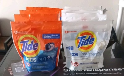 Tide Pods Liquid Laundry Detergent 16 Pac Capsules Free & Gentle and Original