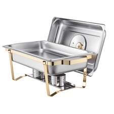 Uimoso 8 Qt 4 Pack Rectangle Chafing Dish Buffet Set Pan Stainless Steel