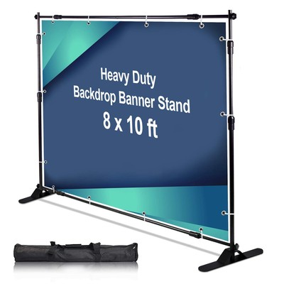 10 x 8 ft Heavy Duty Backdrop Banner Stand Kit, Adjustable Photography Step a...