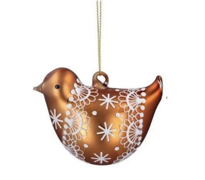 Gisela Graham Iced Lace Lebkuchen Glas Vogel hängende Kugel - Auswahl aus 2