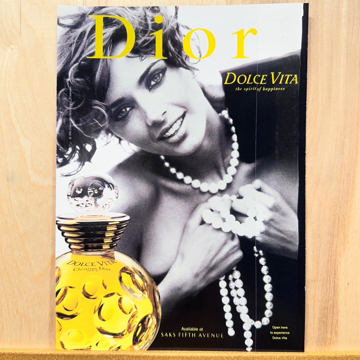 1996 Christian Dior Dolce Vita Perfume Sample Vintage Print Ad