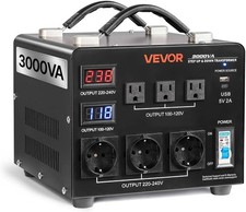 3000VA Voltage Converter Transformer 110V 220V Step Up Down LCD Display
