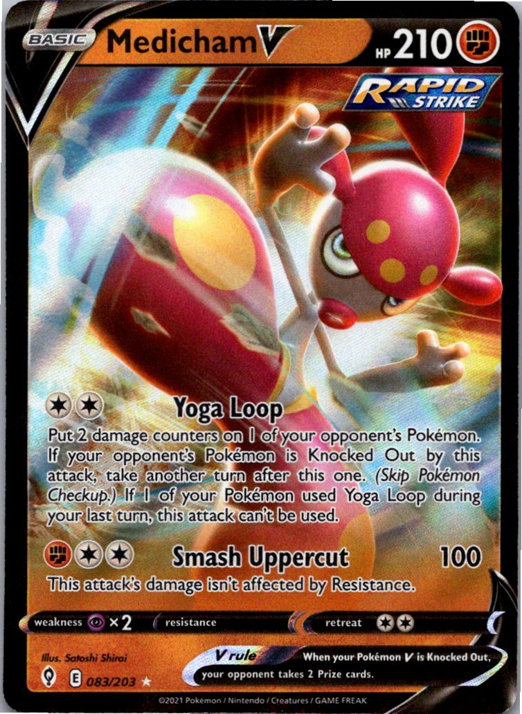 Medicham V 083/203 Holo V Rare Evolving Skies Pokemon Near Mint