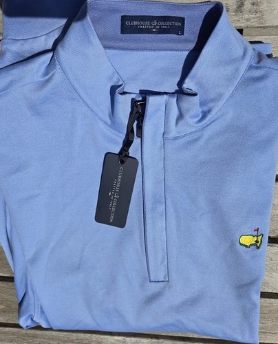 2025 Masters Clubhouse Collection L Blue Quarter 1/4 Zip Augusta Golf Italian  - Picture 1 of 6