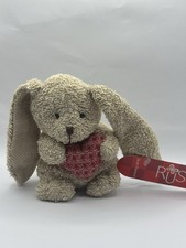 Russ Home Buddies NIBBLES Bunny Terry Cloth w/ Heart PVC pellets Rare 5" NWT