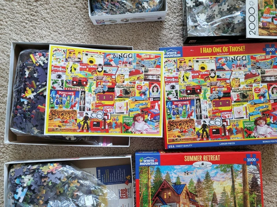 Puzzles Coloridos Todos Tienen Carteles 3 Son 1000 1 Es 2000 Piezas Lote De 4 Ex Foto 4 de 4