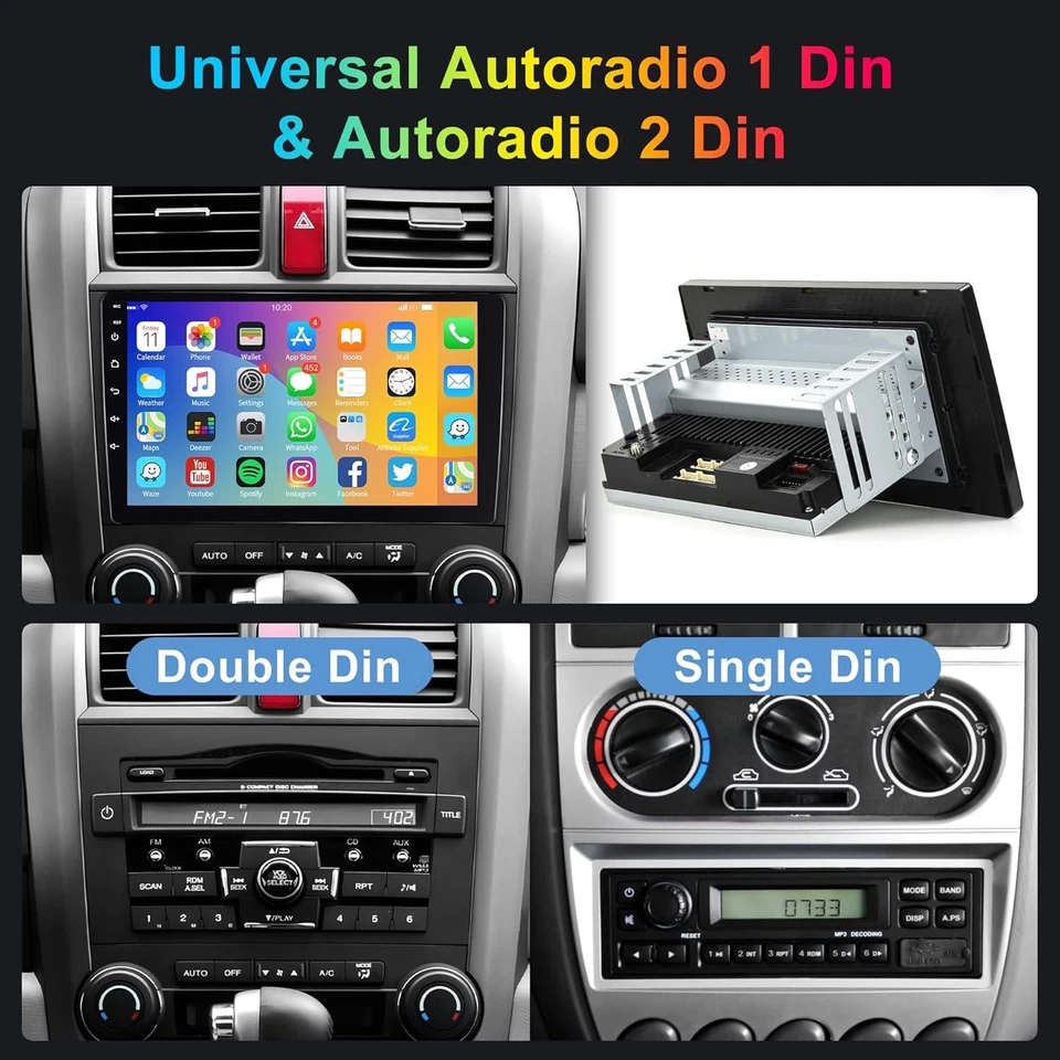 Rotatable 10.1" Android 13.0 Touch Screen Car Radio 1GB+32GB 2Din with Camera - Image 2 of 4