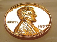 1957 Gem Proof Lincoln Wheat Cent EYE CANDY Blazing Red Beauty #301 ~ 9
