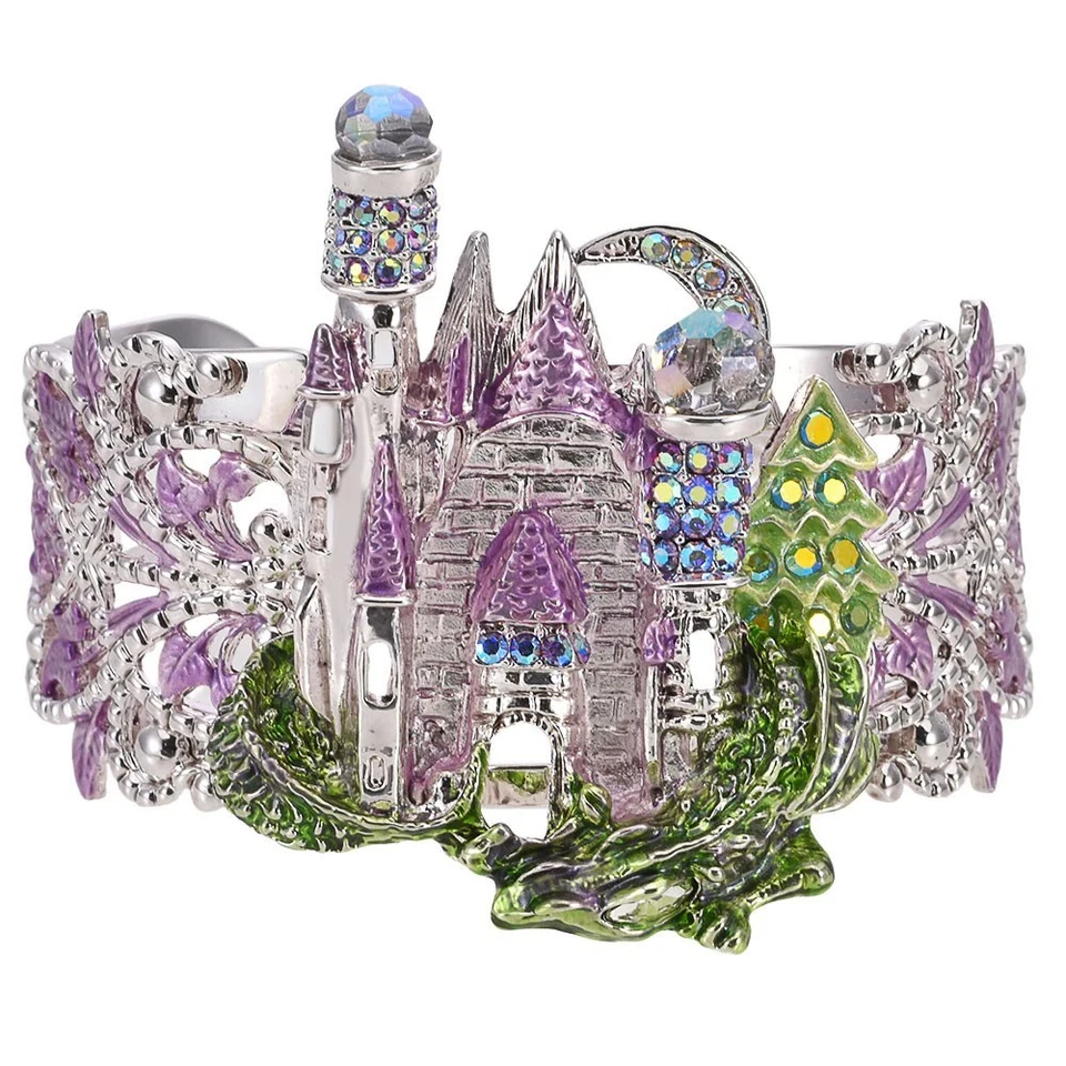 Kirks Folly Dragon Crystal Palace Manschette Armband Sterlingsilber