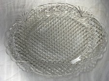Piatto da portata/piatto basso piatto snack sagomato ovale in vetro tagliato stile