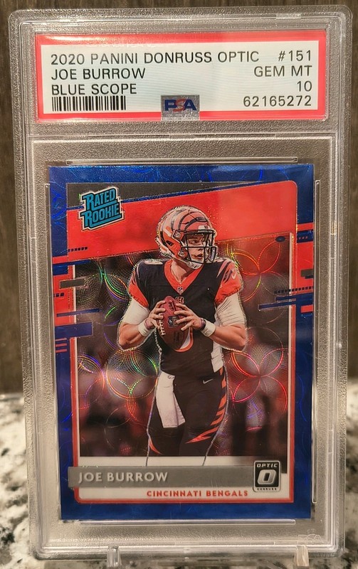 2020 Donruss Optic Blue Scope Joe Burrow #151 PSA 10