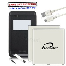 High Power 2x 3700mAh Battery Charger Cable Stylus for Samsung Galaxy On5 G550T