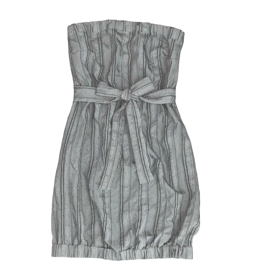 S BCBG To The Max Gris Sin Tirantes Dobladillo Burbuja Imperio Cintura Cinturón Mini Vestido Tubo Foto 3 de 4