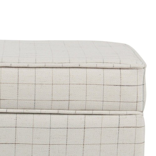 Wooden Square Storage Ottoman Lift Off Lid Geometric Fabric Hidden Storage New - Picture 4 of 5