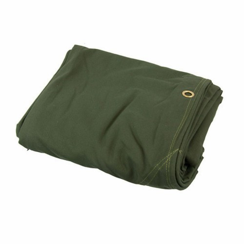 Brand New Heavy Duty Canvas Tarp Tarpaulin Waterproof Green Brass Eyelets Set - Picture 22 of 32