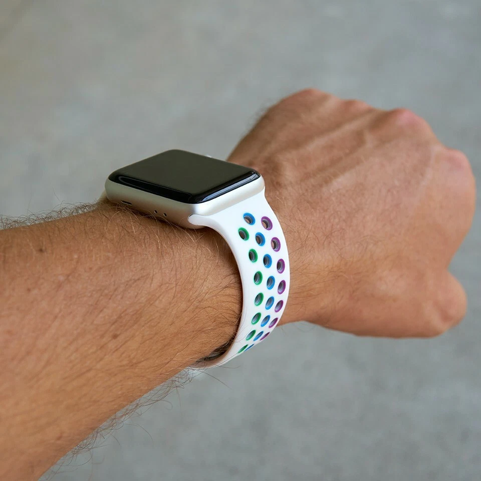 Apple watch series 3 nike white band sale