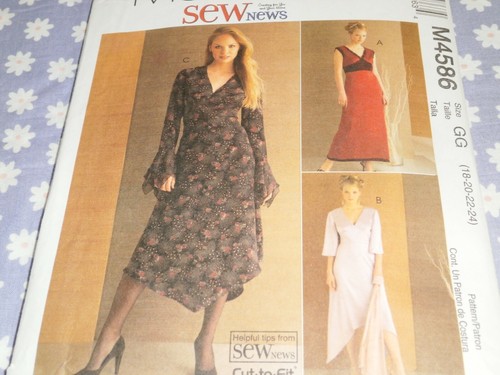 McCALL'S 4586 WOMEN'S/PETITE DRESSES -2 LENGTHS-W/VARIATION PATTERN UNCUT-18-24  | eBay