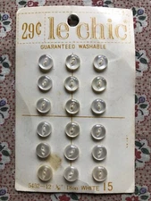 Set of 18 New Small Translucent Round Buttons 5/16" wide Sew Through Plastic