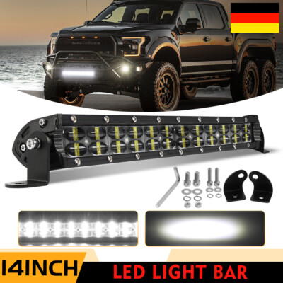 14 Zoll LED Lichtleiste Spot & Flut Scheinwerfer für 12V/24V Auto Lkw Offroad 