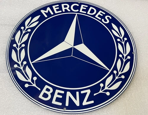 12in Mercedes Benz Dealer Sign Vintage Style Heavy Steel Sign Pump Plate