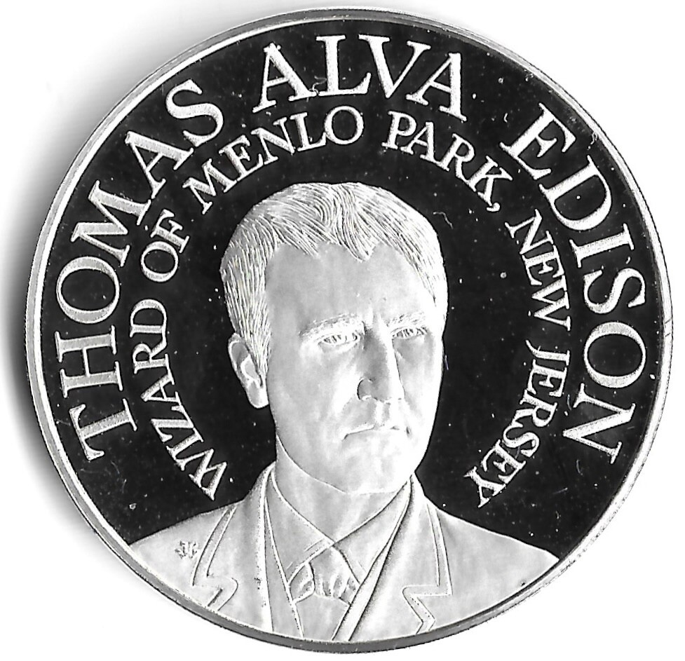 THOMAS ALVA EDISON THE WIZARD MEDAL COMMEMORATNG THE INVENTION OF THE PHONOGRAPH eBay