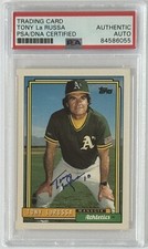 1992 Topps Tony LaRussa HOF Signed Card PSA DNA COA Autograph Cardinals