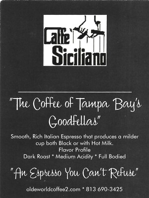 2026  Caffe Siciliano Medium Dark Roast Espresso - Coffee Beans -  12 ozs