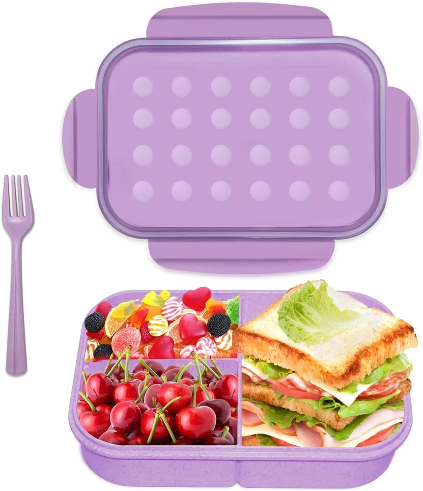 ASYH 3-Compartment Bento Lunch Box for Kids and Adults Classic Design