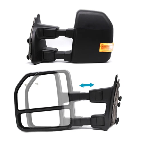 LH RH Tow Mirrors Power Turn Signal For 2000-16 Ford F250 F350 Super Duty Black