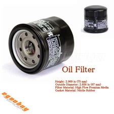 Black Engine Oil Filter Cleaner For Kawasaki KVF650 Brute Force 4x4 2009-13 ATV