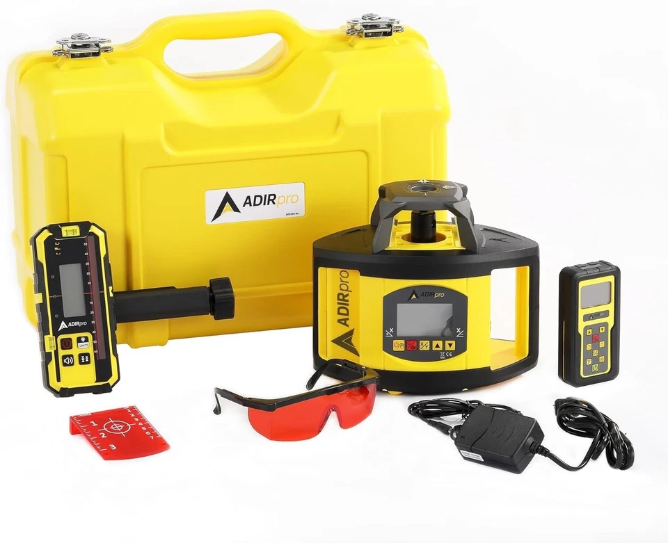 AdirPro Doble Grado Automático Láser Nivel 790-90, Control Remoto, Receptor, Estuche NUEVO Foto 4 de 4
