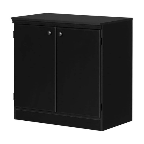 South Shore Accent Cabinets Classic 1 Adjustable Shelf Storage in Pure Black - Picture 4 of 10