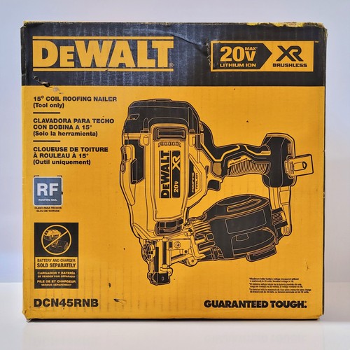 20V DEWALT DCN45RNB XR LiIon BatteryOP Cordless Roofing Coil Nail Gun
