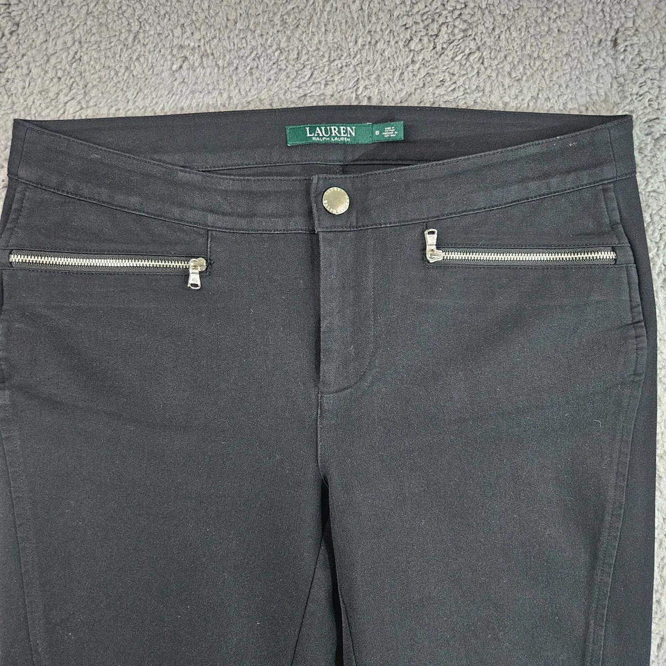 Calça Lauren Ralph Lauren Feminina Tamanho 6 31x29 Elástica Tornozelo Preta - Imagem 2 de 4