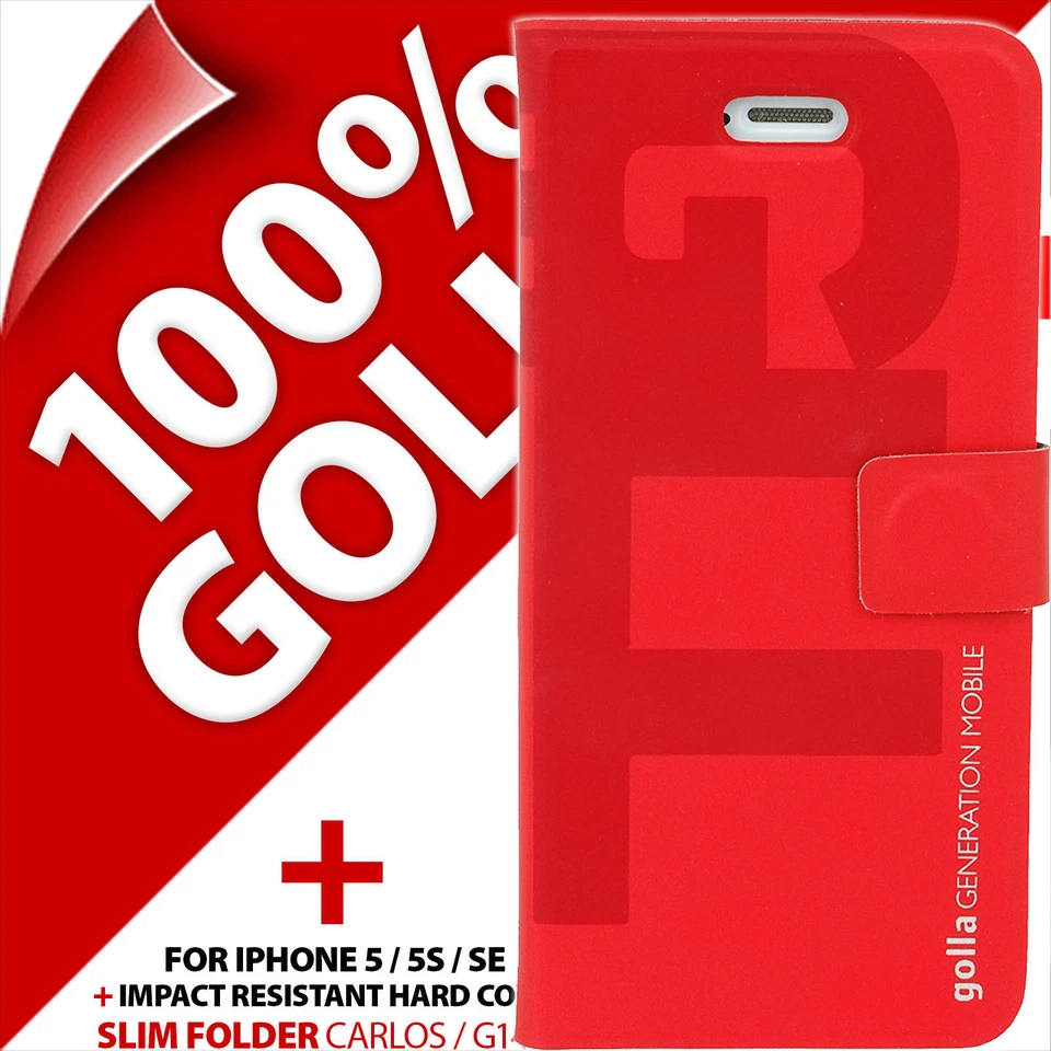 Apple iPhone 5/5S/SE Golla Delgada Carpeta Protectora Teléfono Estuche Billetera Cubierta Foto 3 de 4