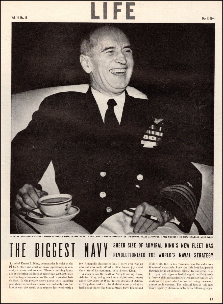 1944 WW 2 Article ADMIRAL KING'S CIG NEW NAVY, World's Largest! 7