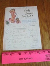 ONE Sheet Vtg Note Paper Phone Call Home Tonight Venison Recipe Cute Girl 1960's