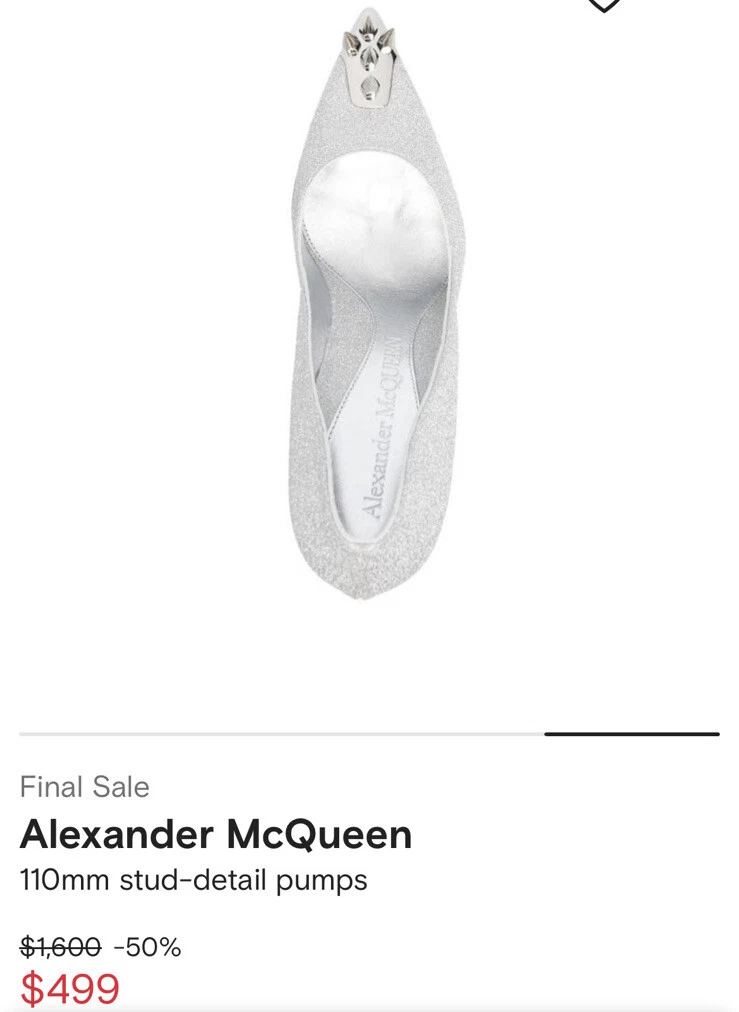 Décolleté Alexander McQueen 110 mm dettaglio borchie nuove taglia 38 5