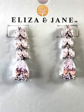 NWT ELIZA & JANE 925 STERLING SILVER CUBIC ZIRCONIA PIERCED DANGLE EARRINGS