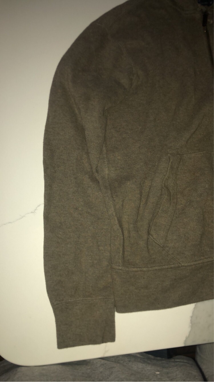 Felpa con cappuccio Ralph Lauren Polo cerniera intera maglione giacca grigio con pony blu M