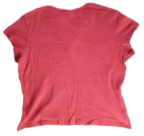 White Stag Claret Short Sleeve Top 100% Cotton Embroidered Women XL Shrunk Distr - Picture 2 of 11