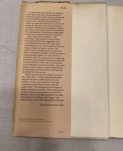 Vintage Stalin The Man and His Era by Adam B. Ulam 1973 Hardcover w/ DustJacket - Foto 4 di 8
