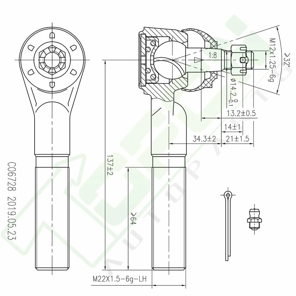 6x Front Steering Tie Rods Track Bar For 1993 1994-1998 Jeep Grand Cherokee 4.0L Foto 2 de 4