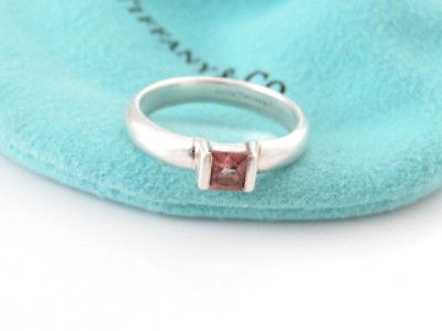 Tiffany & Co RARE Silver Pink Tourmaline Stacking Ring Size 5 | eBay